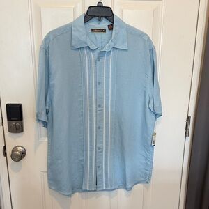 Cubavera Men's Sky Blue Button Down Shirt